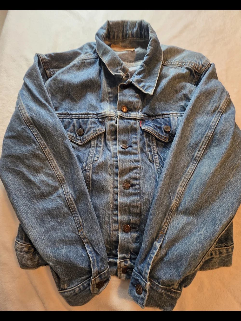Vintage Levi’s Denim Jacket Men’s 46R Large USA Made Blue Jean - Picture 2 of 8